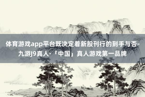 体育游戏app平台既决定着新股刊行的到手与否-九游J9真人·「中国」真人游戏第一品牌