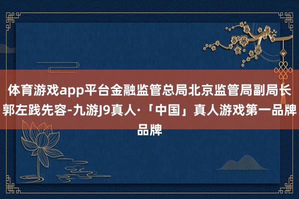 体育游戏app平台金融监管总局北京监管局副局长郭左践先容-九游J9真人·「中国」真人游戏第一品牌