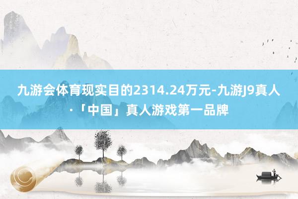 九游会体育现实目的2314.24万元-九游J9真人·「中国」真人游戏第一品牌
